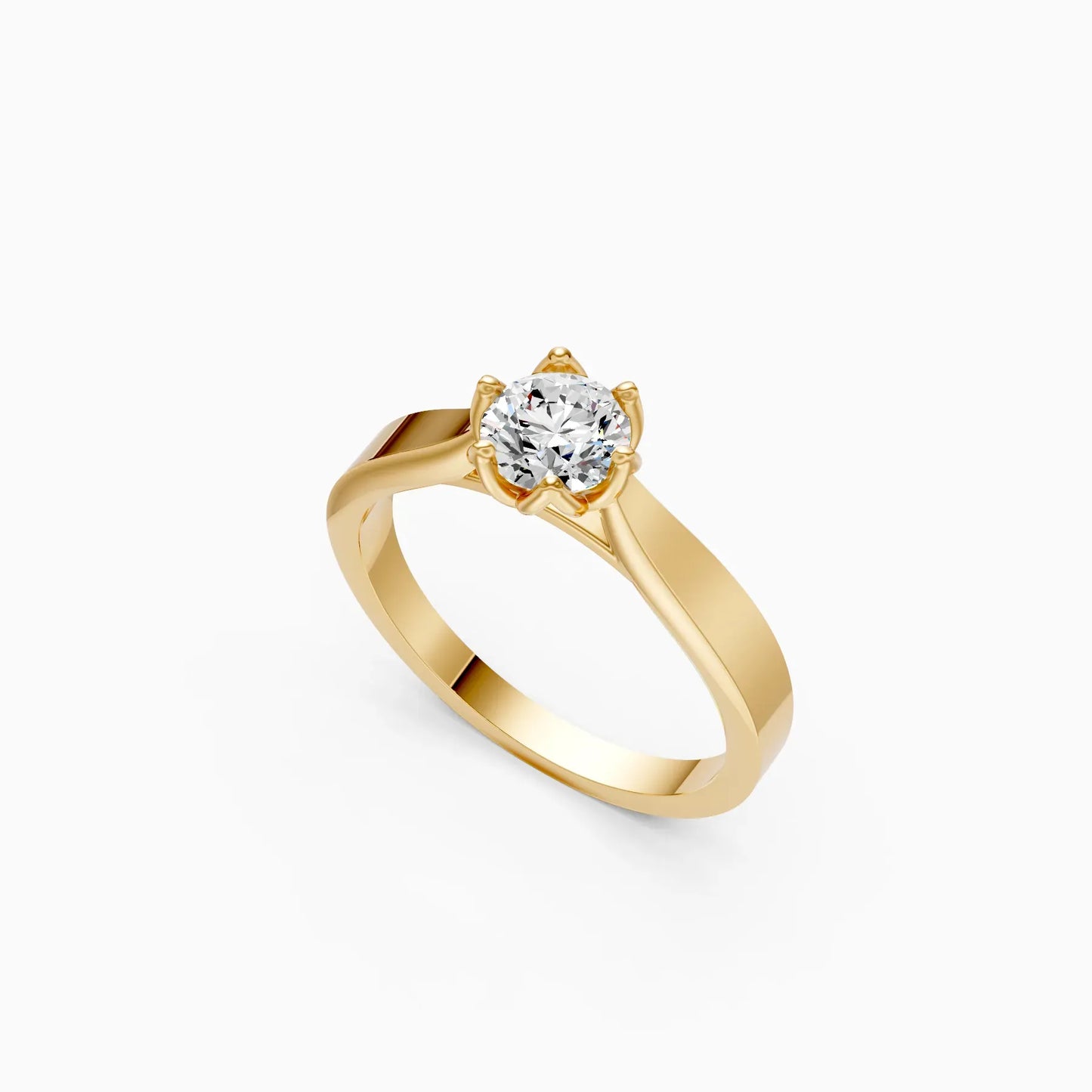Simple Cathedral Setting Round Diamond Ring