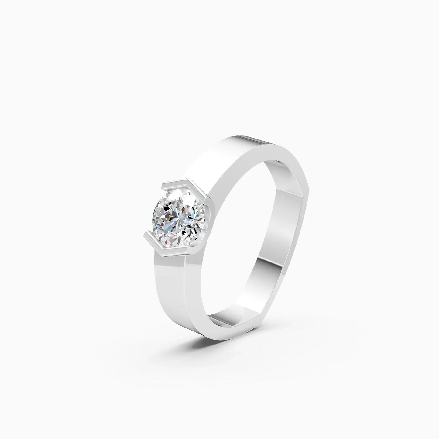 Men's Solitaire Rose Lab Diamond Couple Ring