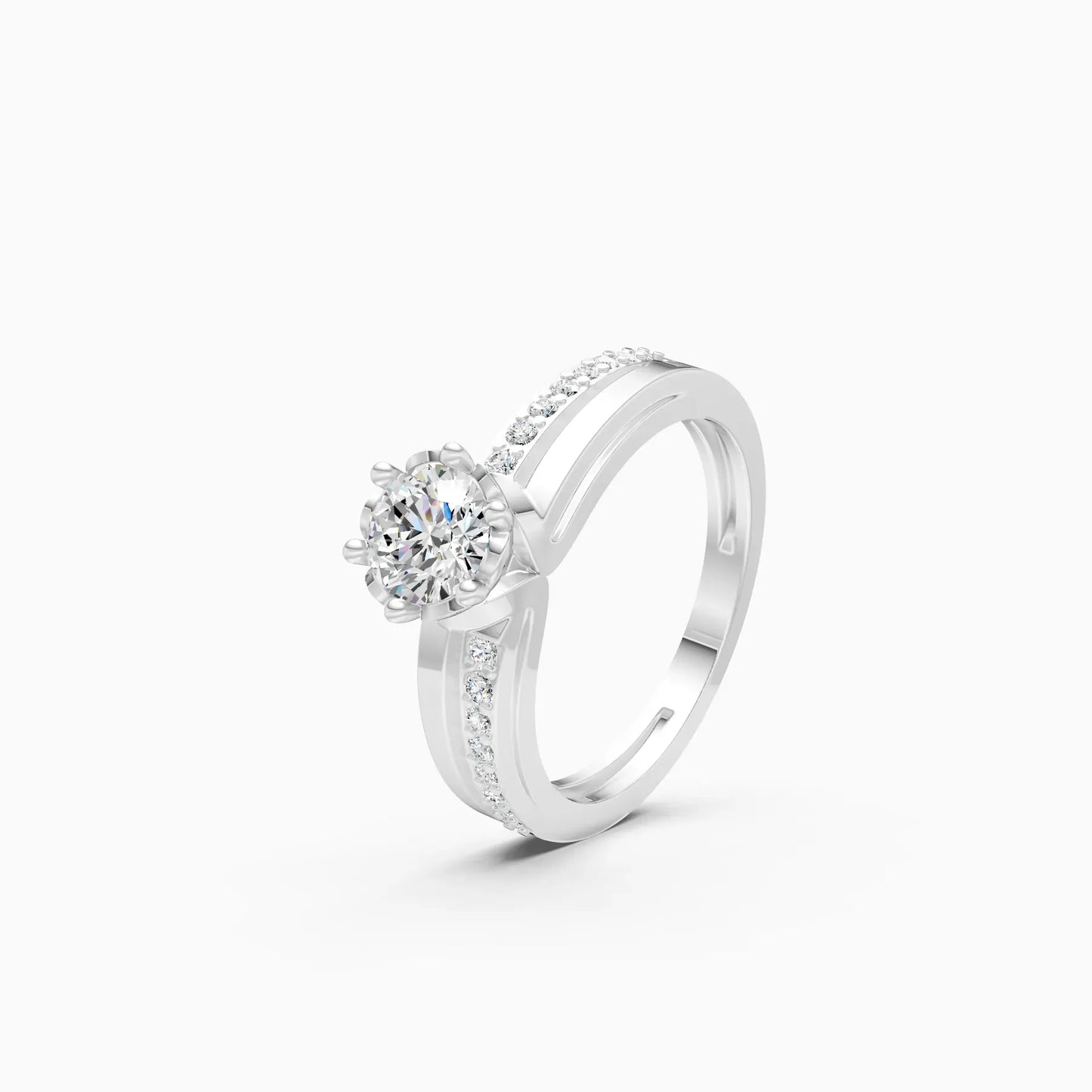Solitaire With Accents Diamond Gold Ring