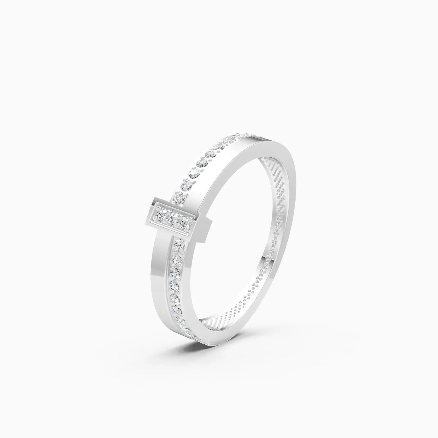 Timeless Round Lab Grown Bar Style Wedding Band