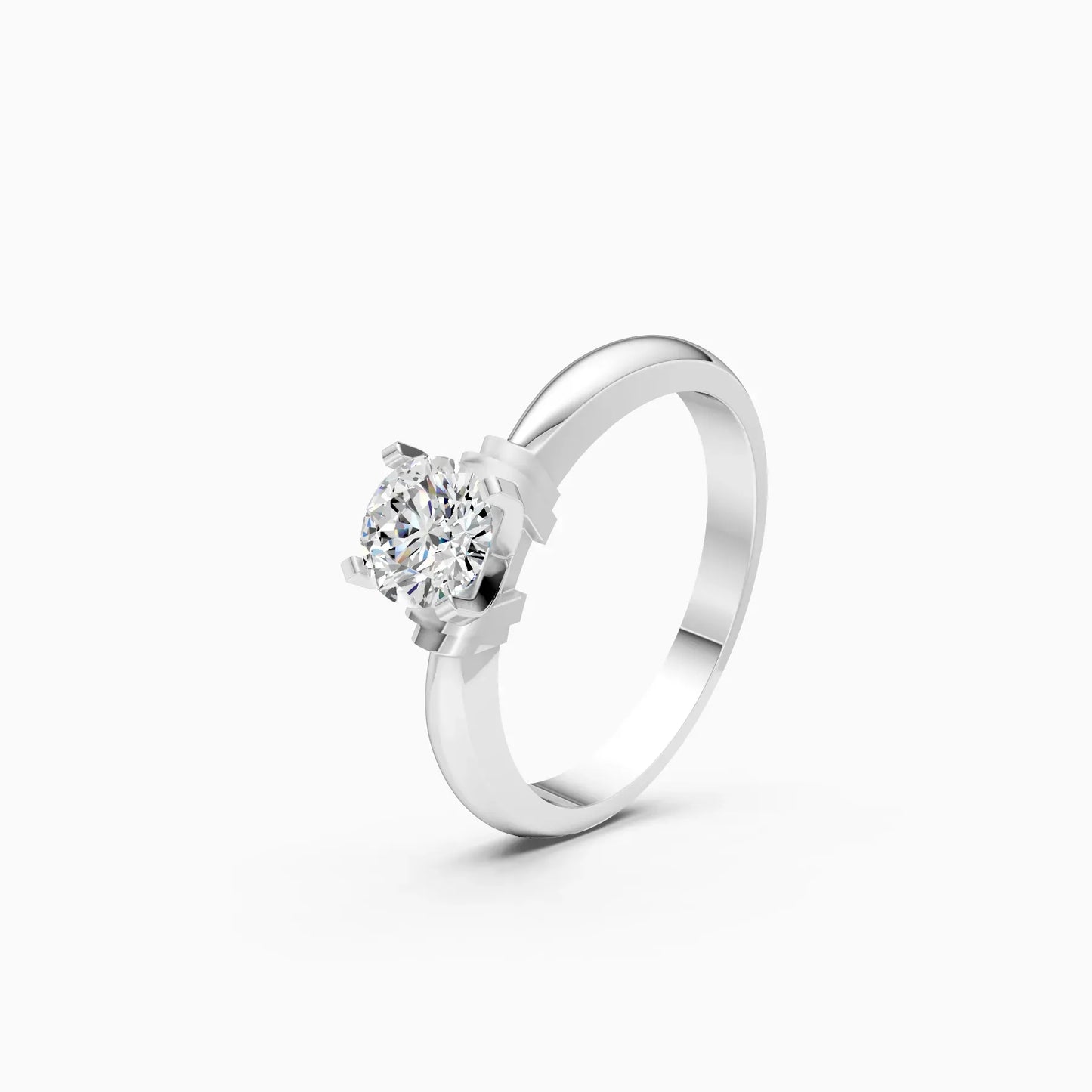 Solitaire Round Diamond Two Tone Ring