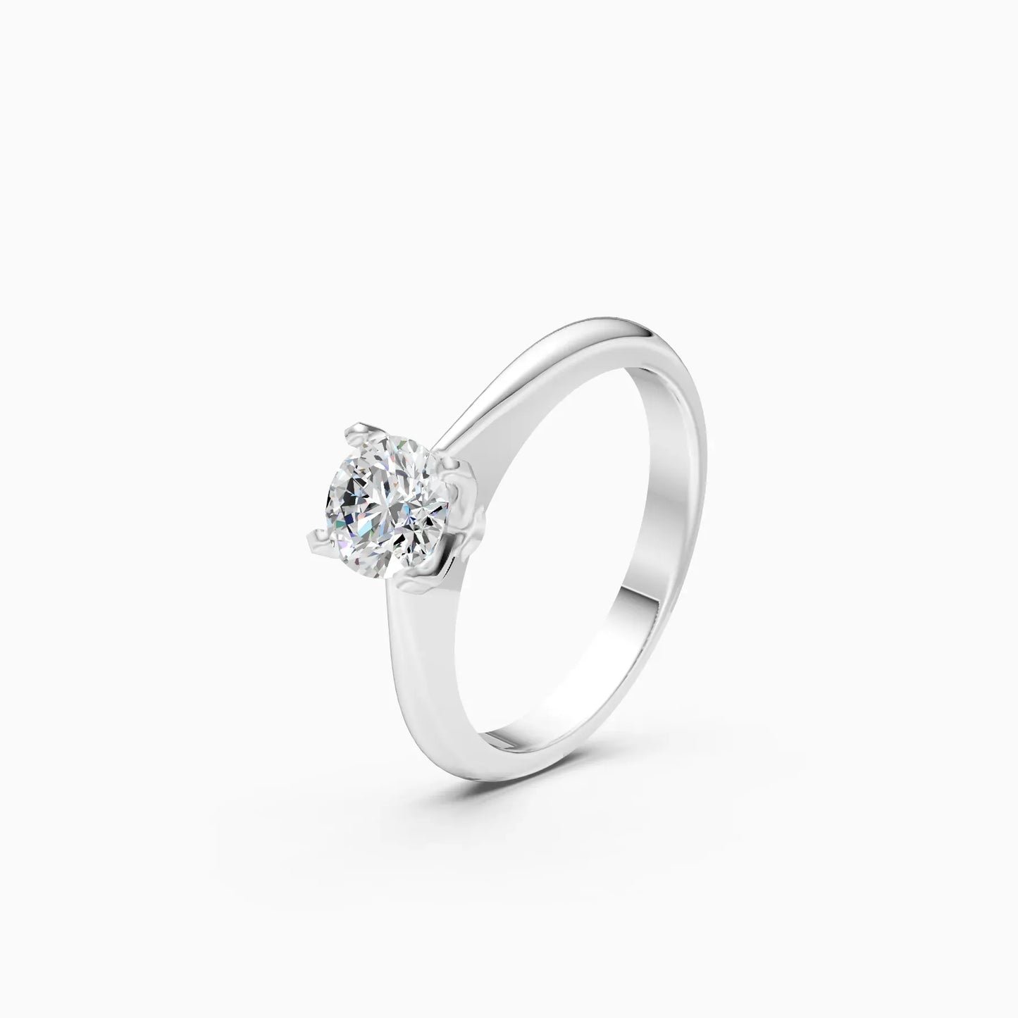 Classy Round Diamond Simple Gold Ring