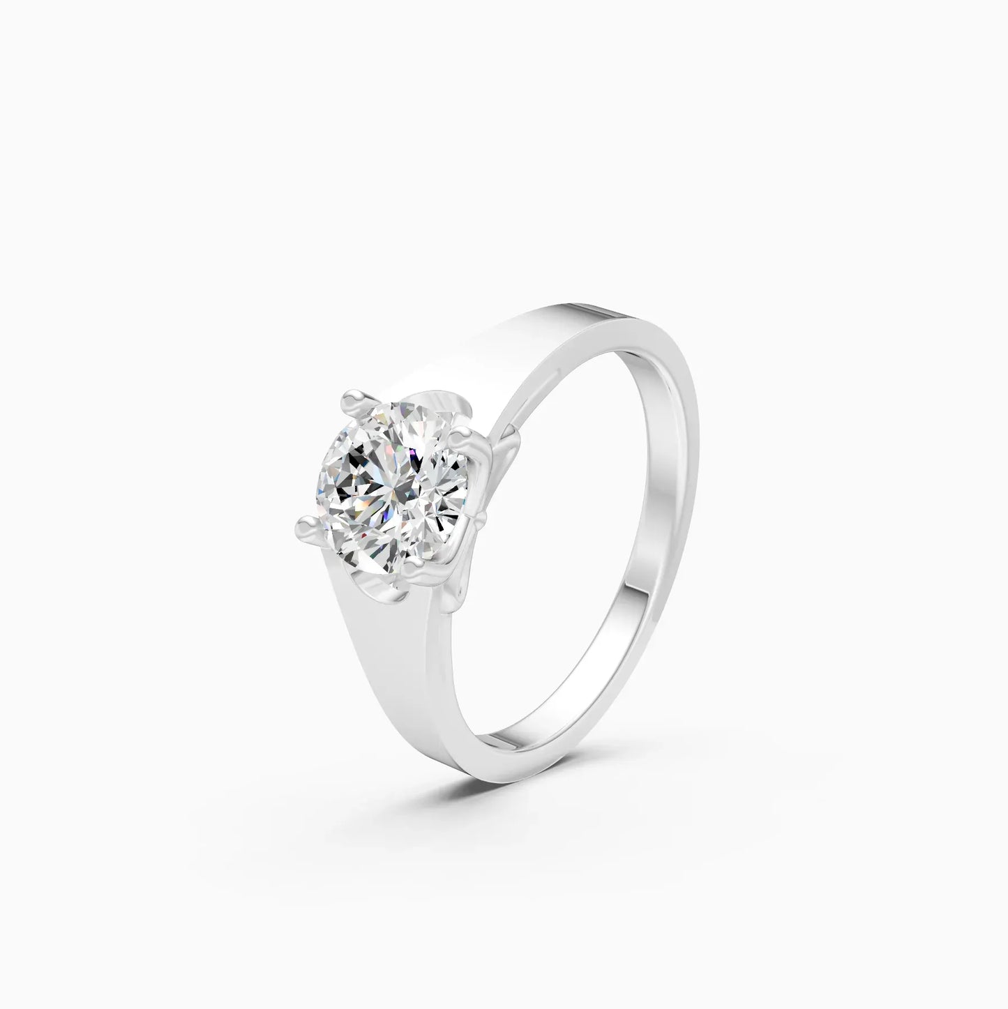 Forever Round Diamond Two Tone Solitaire Ring