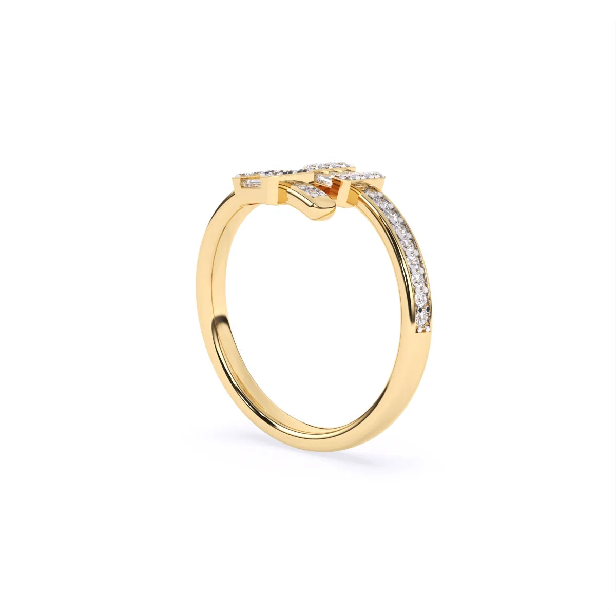 Baguette & Round Open Gape Wedding Band