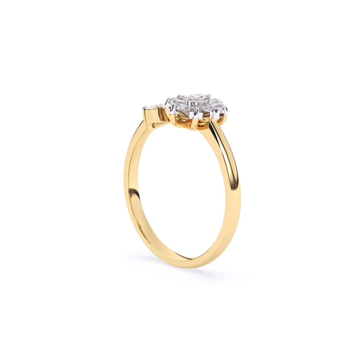 Toi Et Moi Flower Style And Multi Shape Diamond Ring