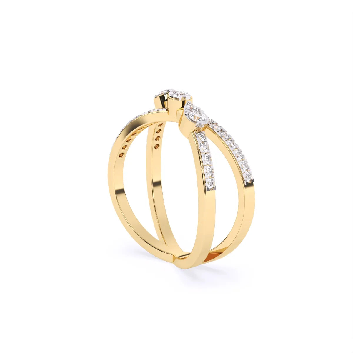 Split-Shank Pear & Round Lab Diamond Ring