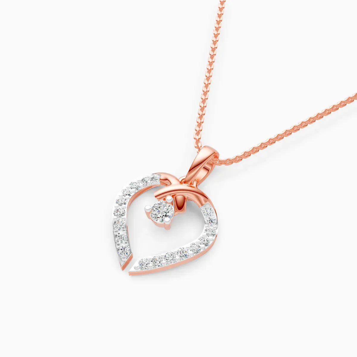 Intertwined Heart Diamond Pendant
