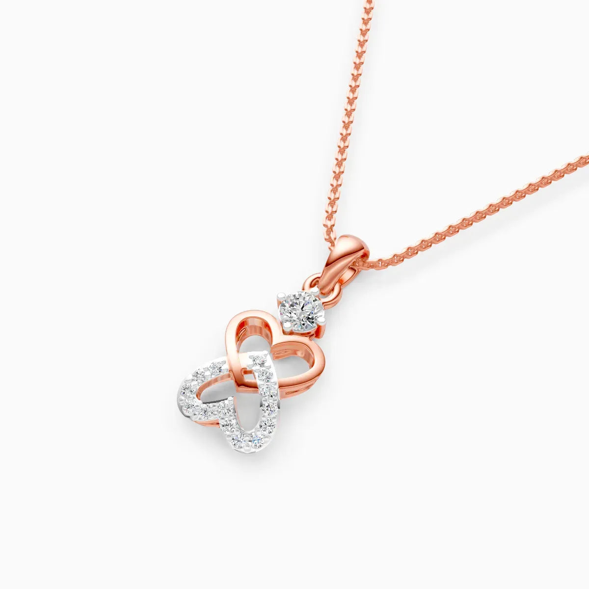 Round Diamond Heart Infinity Pendant