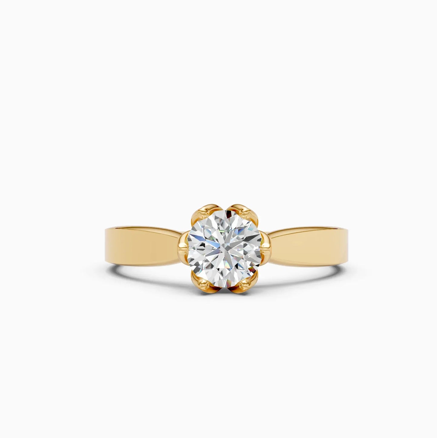 Simple Cathedral Setting Round Diamond Ring