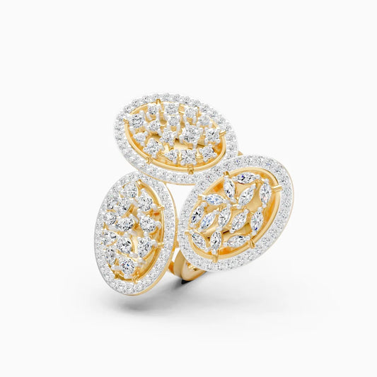 Oval Style Art Deco Cocktail Ring