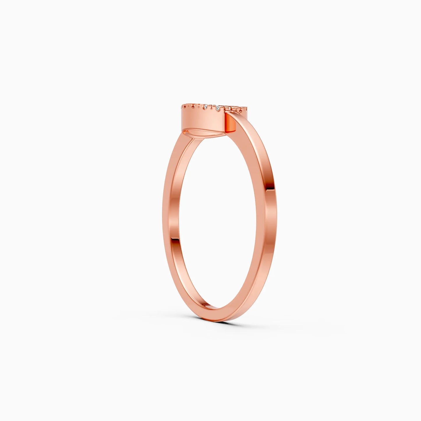 Unique Open Circle Round Diamond Ring