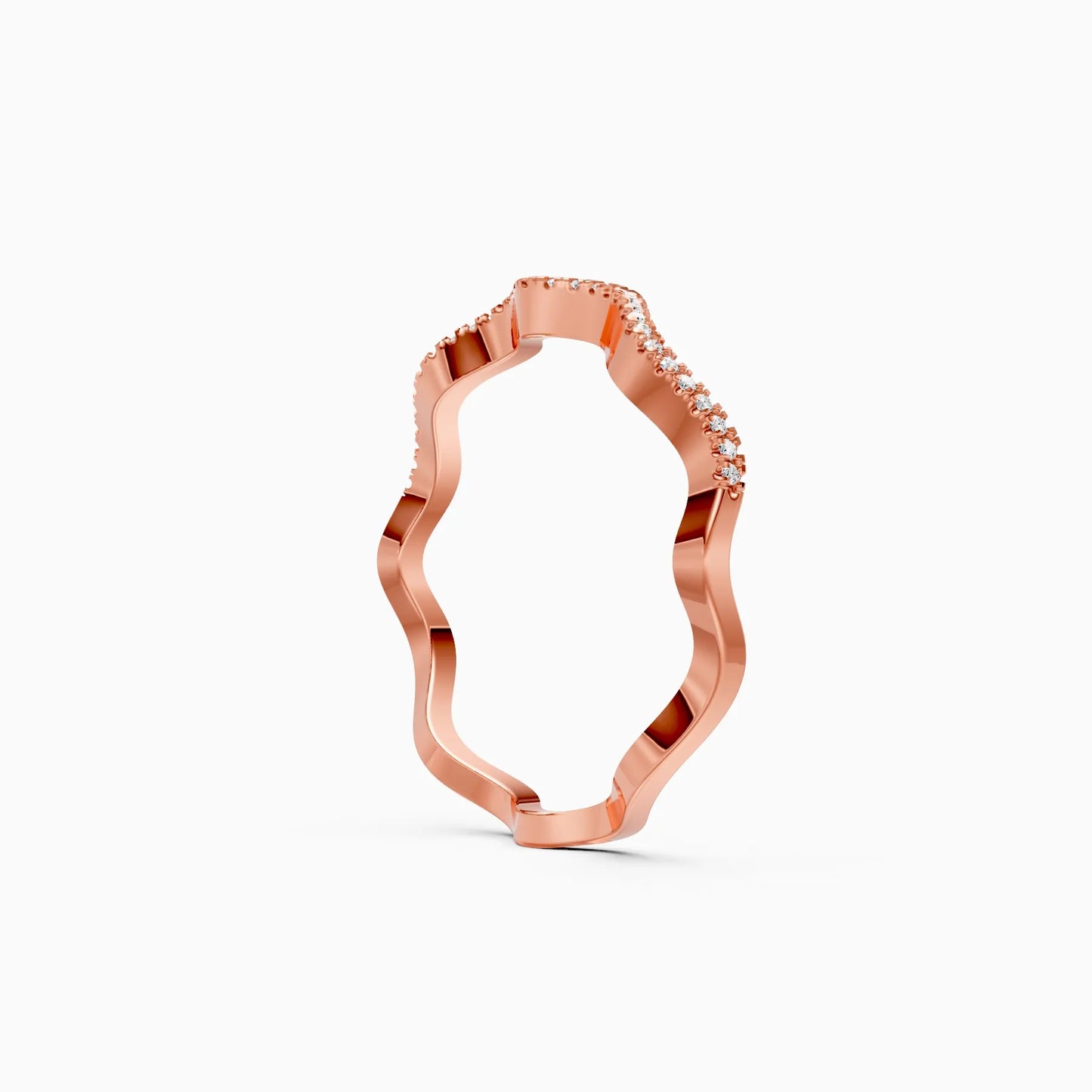 Lavish Wave Diamond Eternity Wedding Band