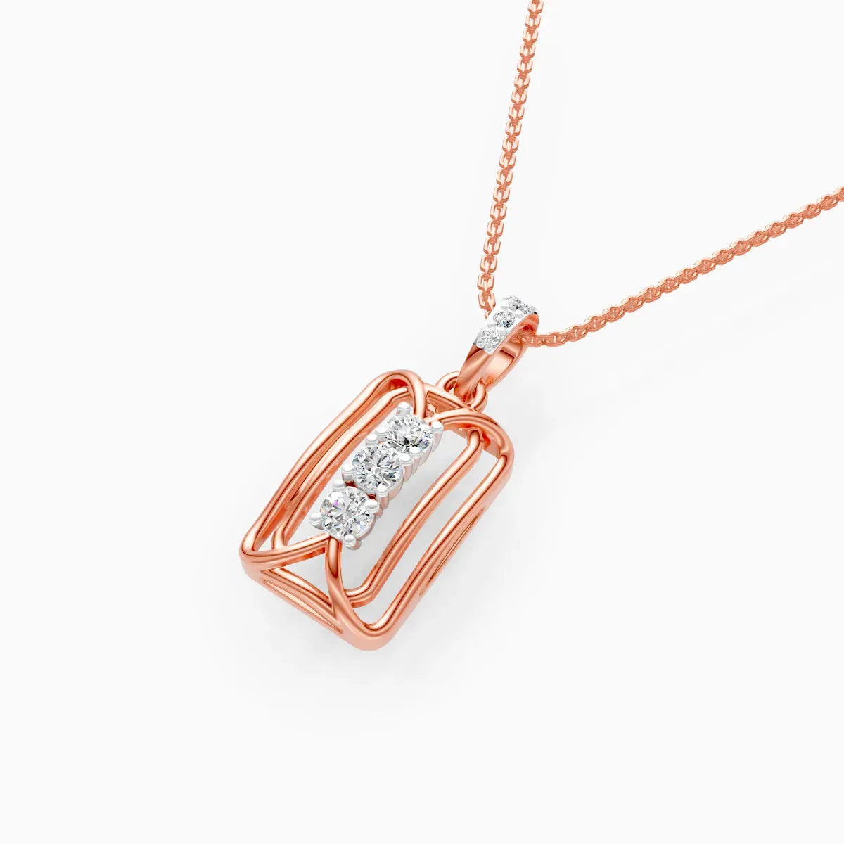 Geometric Diamond Bar Pendant