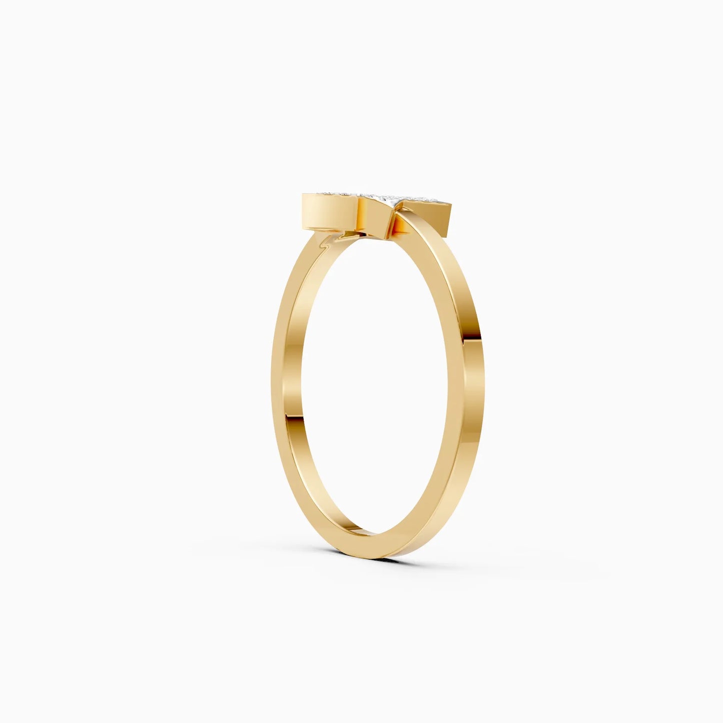 Open Five-Point Star Micro-Pavé Outline Ring