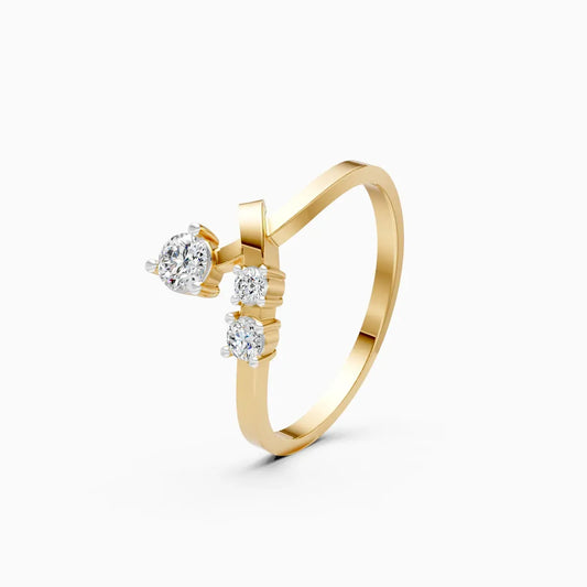Modern Open Twist Diamond Ring