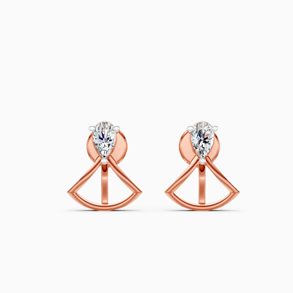 Pear Geometric Fan Studs
