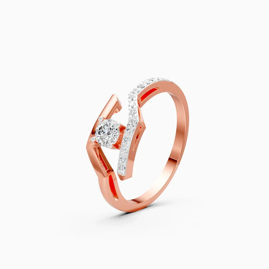 Open Curve Solitaire Ring