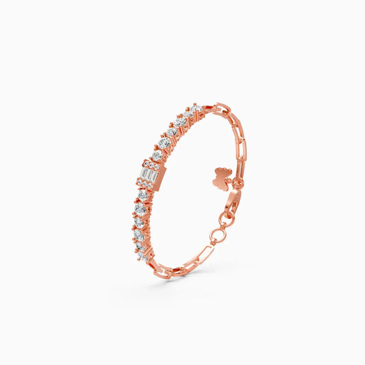 Sparkling Line Diamond Chain Bracelet