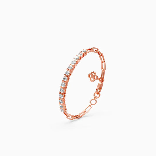 Round lab Diamond Gold Bracelet