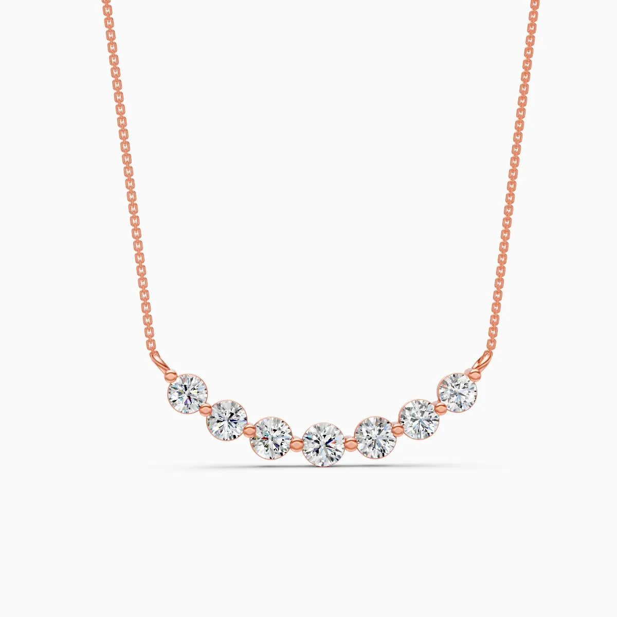 Rosette Princess Cut Diamond Pendant Necklace