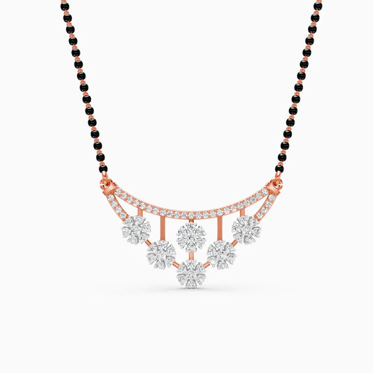 Floral Charm Diamond Pendant Mangalsutra