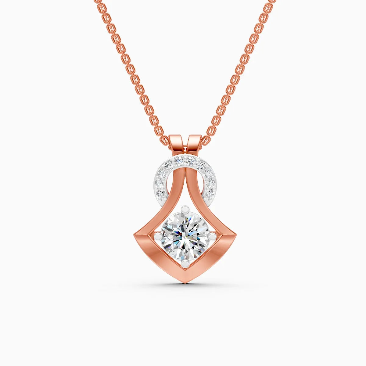 Modern Elegance Lab Diamond Pendant in 14K Gold