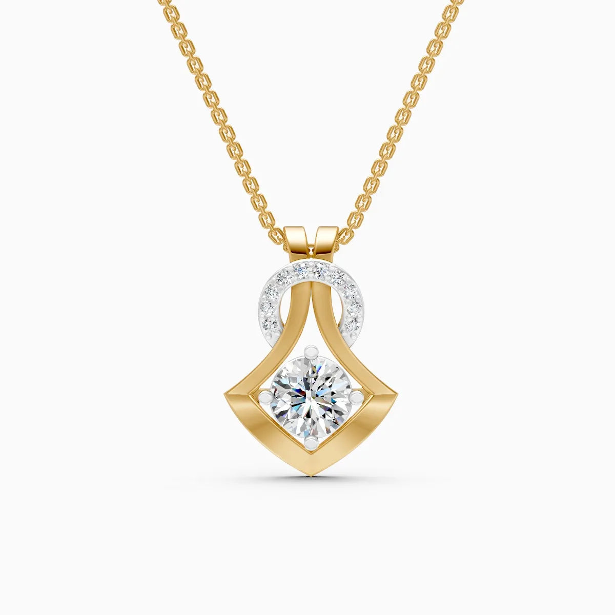 Modern Elegance Lab Diamond Pendant in 14K Gold