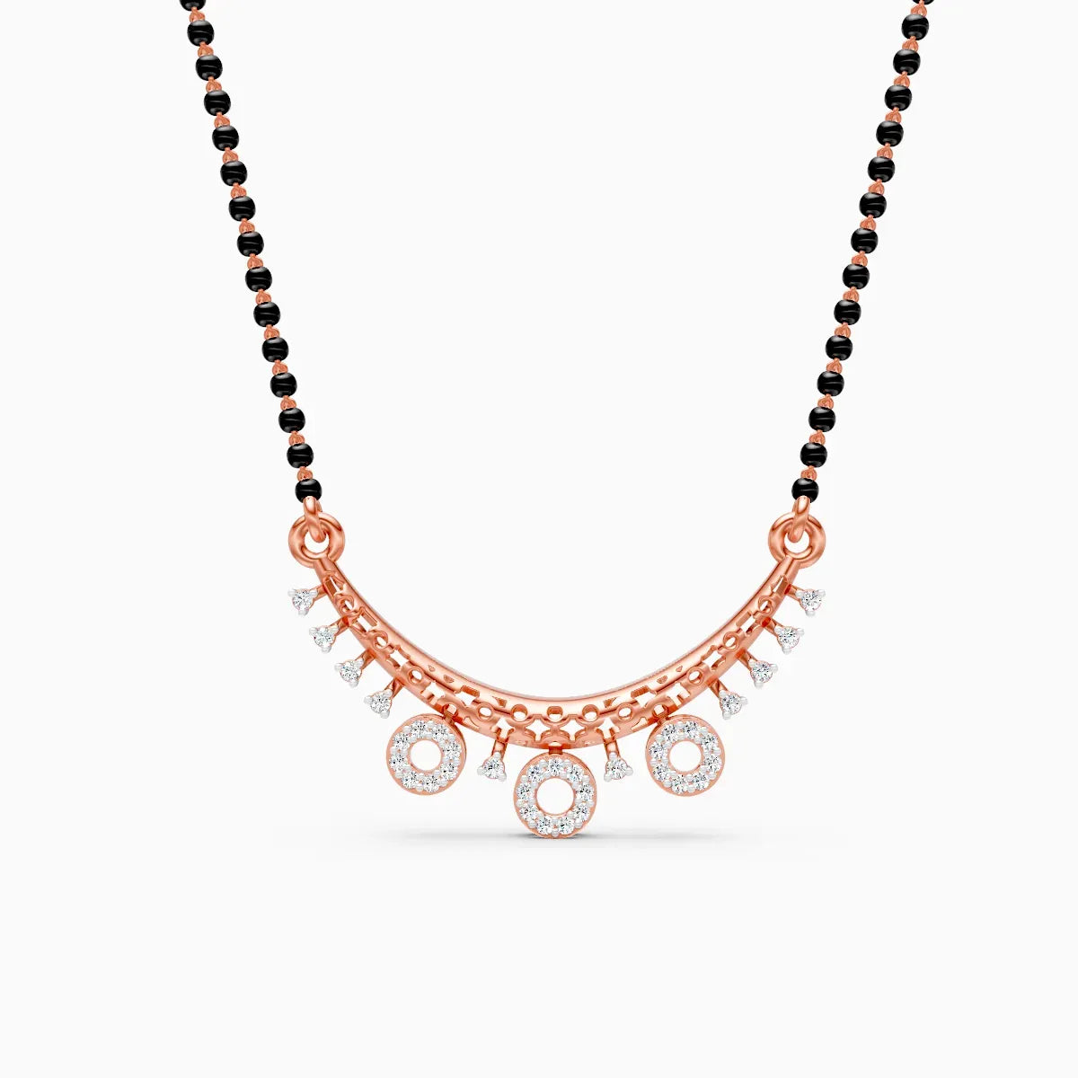 Lab Diamond Mangalsutra with Circular Pendant Accents