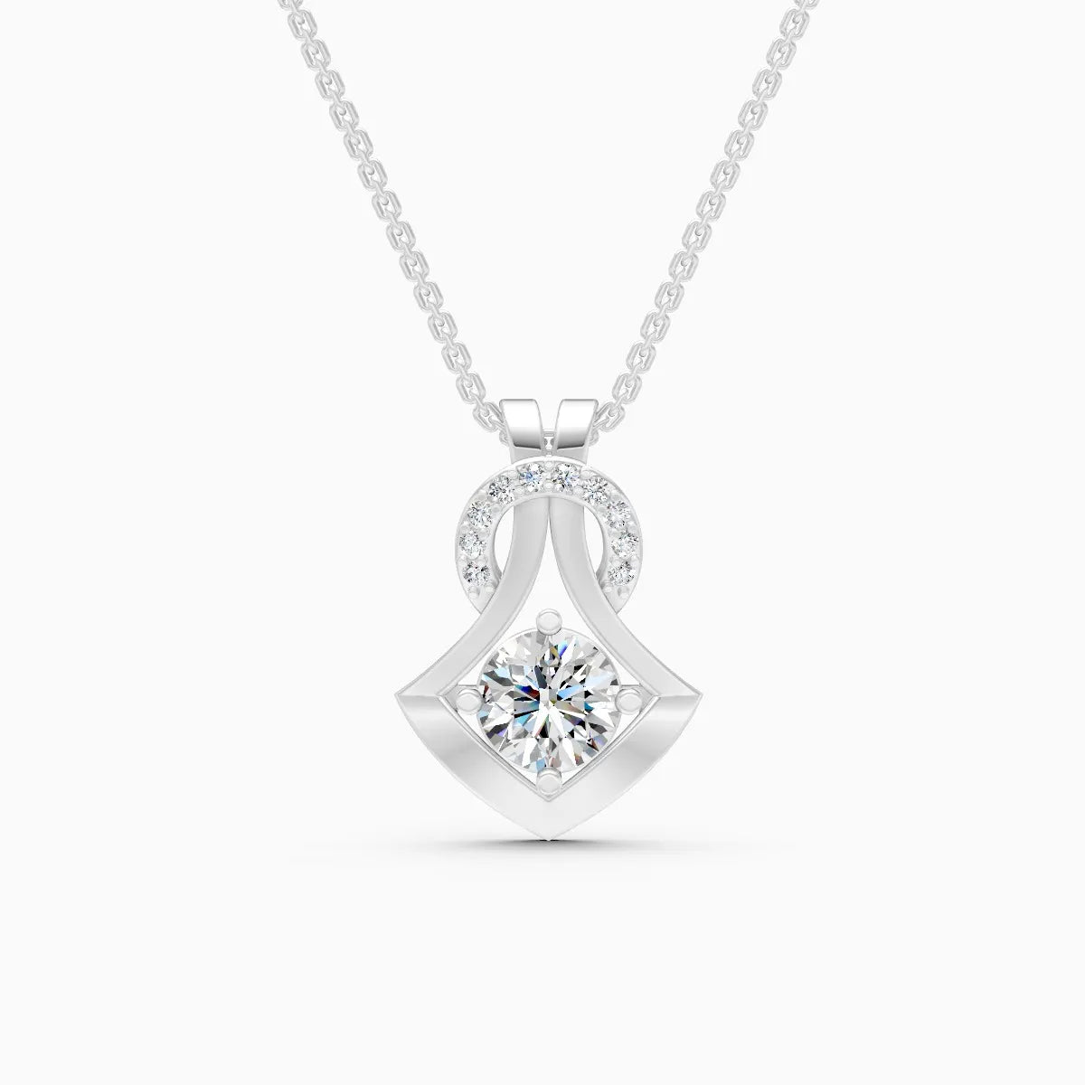 Modern Elegance Lab Diamond Pendant in 14K Gold