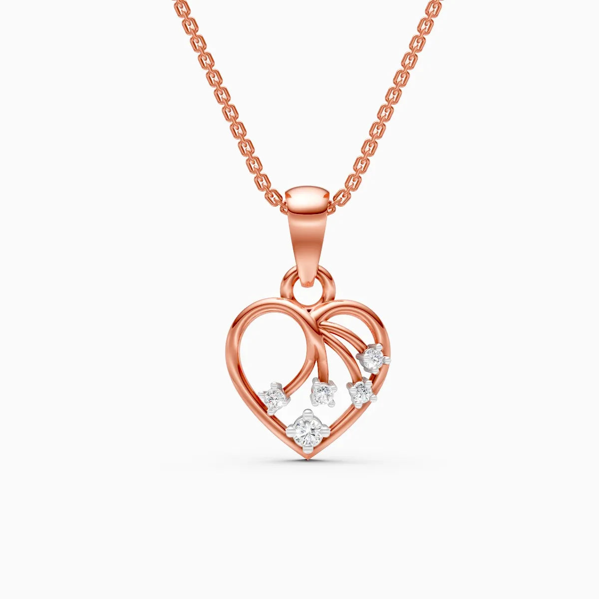 Angelic Swirl Heart Diamond pendant