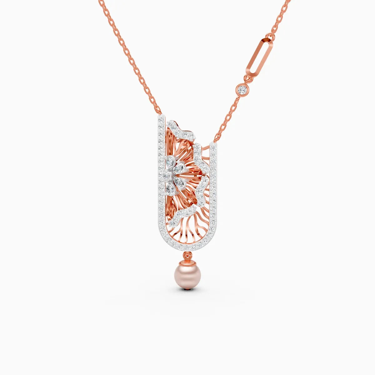 U-Curve Petal Lab Grown Diamond Pendant Set