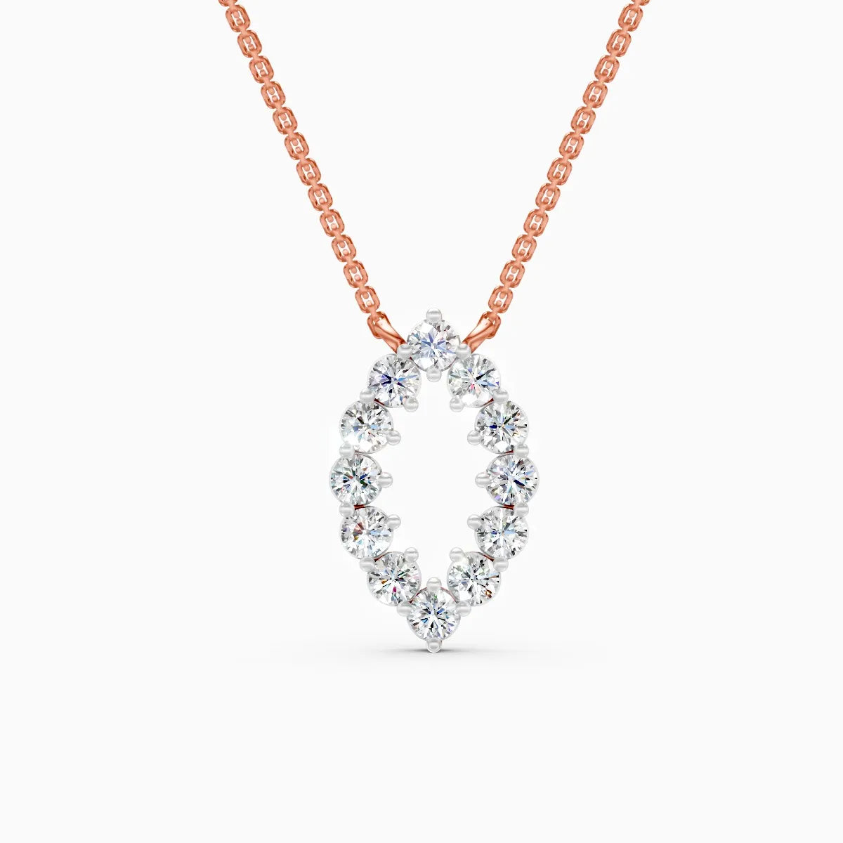 Marquise Shape Halo Lab Grown Diamond Pendant