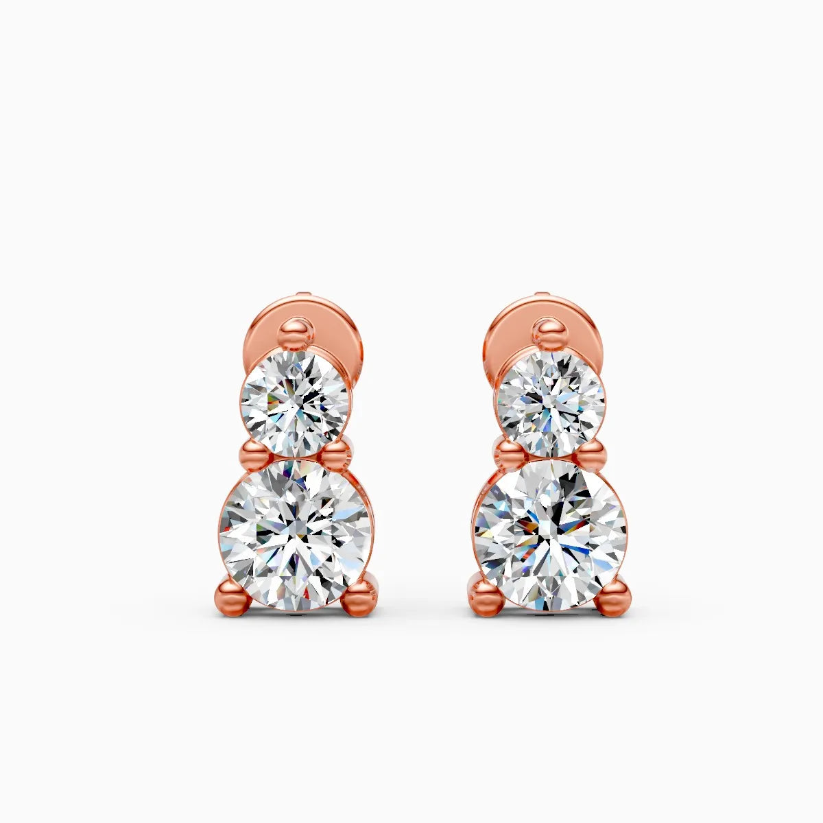 Twin Diamond Stud Earrings – Bold & Petite