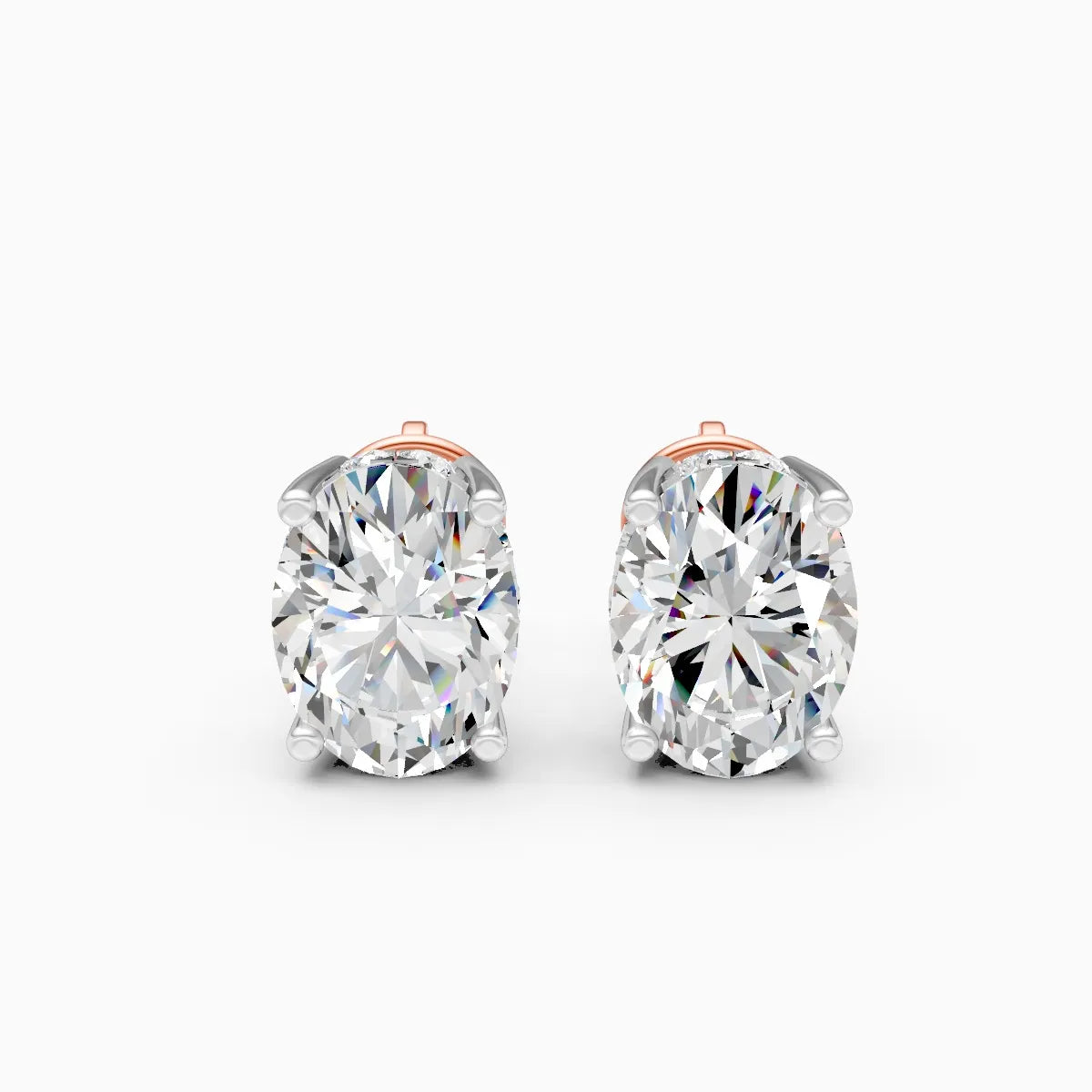Trendy Oval-Solitaire With Mini Diamond Stud
