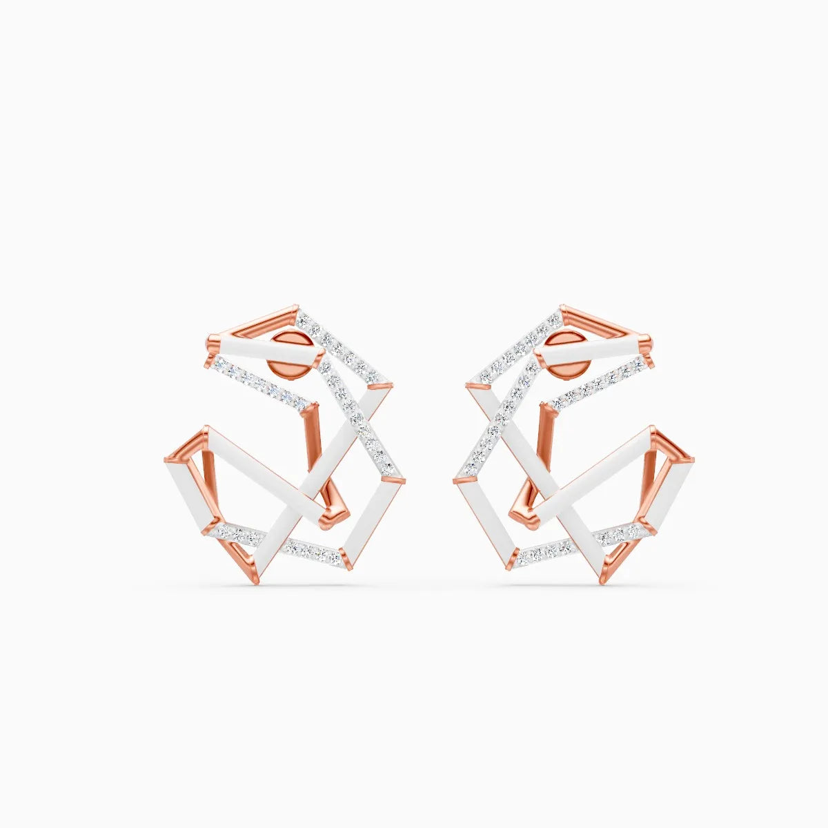 Modern Art-Inspired Diamond Studs