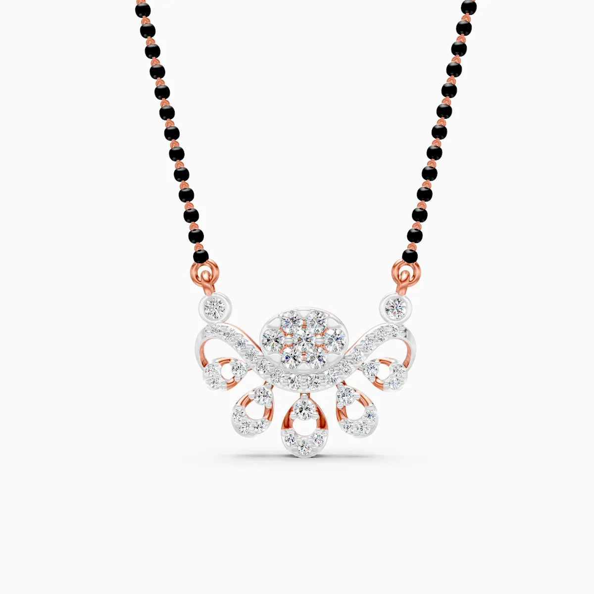 Artistic Petal Drop Diamond Mangalsutra