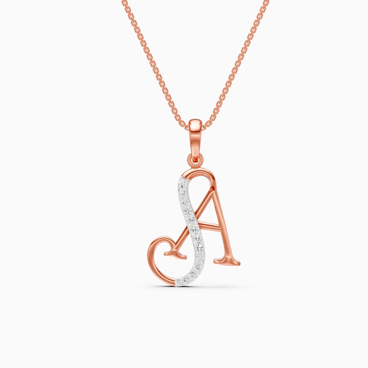 Diamond-Streaked A Alphabet Drop Pendant