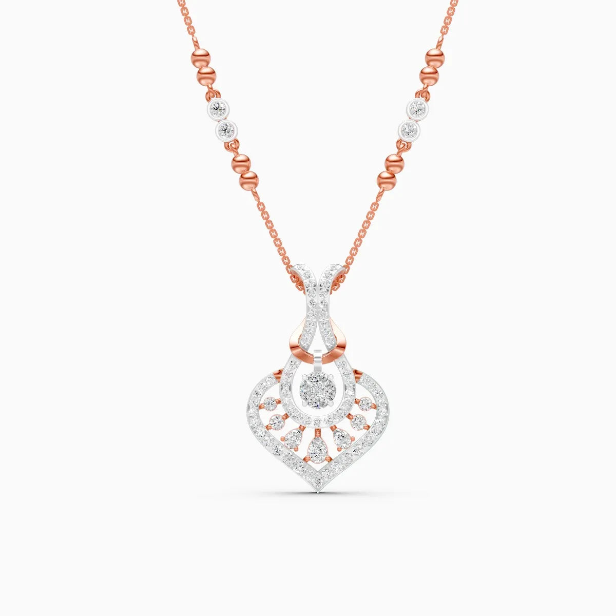 Graceful Teardrop Glow Glimmer Loop Pendant Set