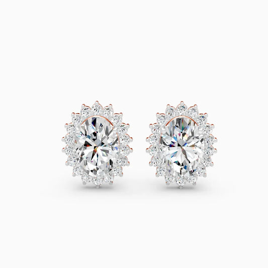 Petite Halo Diamond Studs