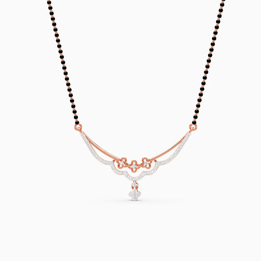 Two-Tone Floral Glow Lab Diamond Mangalsutra
