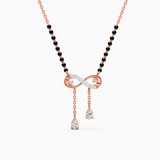 Stylist Infinity Mangalsutra With Diamond Drop Pendants