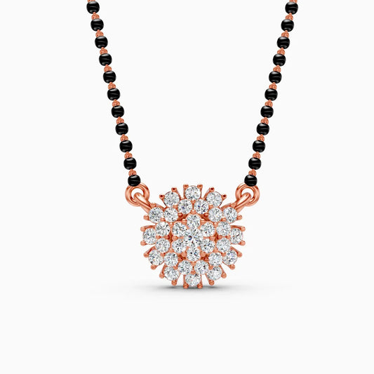 Floral Bloom Diamond Pendant Mangalsutra