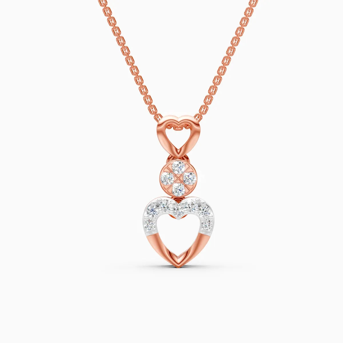 Romance heart diamond necklace