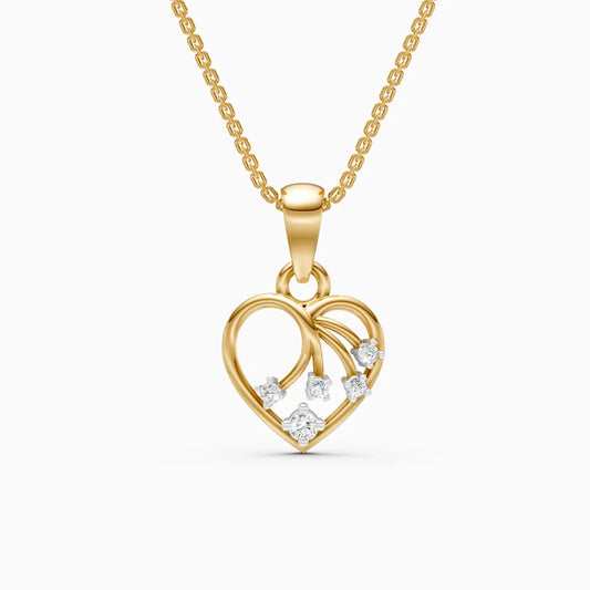 Angelic Swirl Heart Diamond pendant