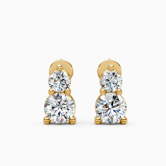 Twin Diamond Stud Earrings – Bold & Petite