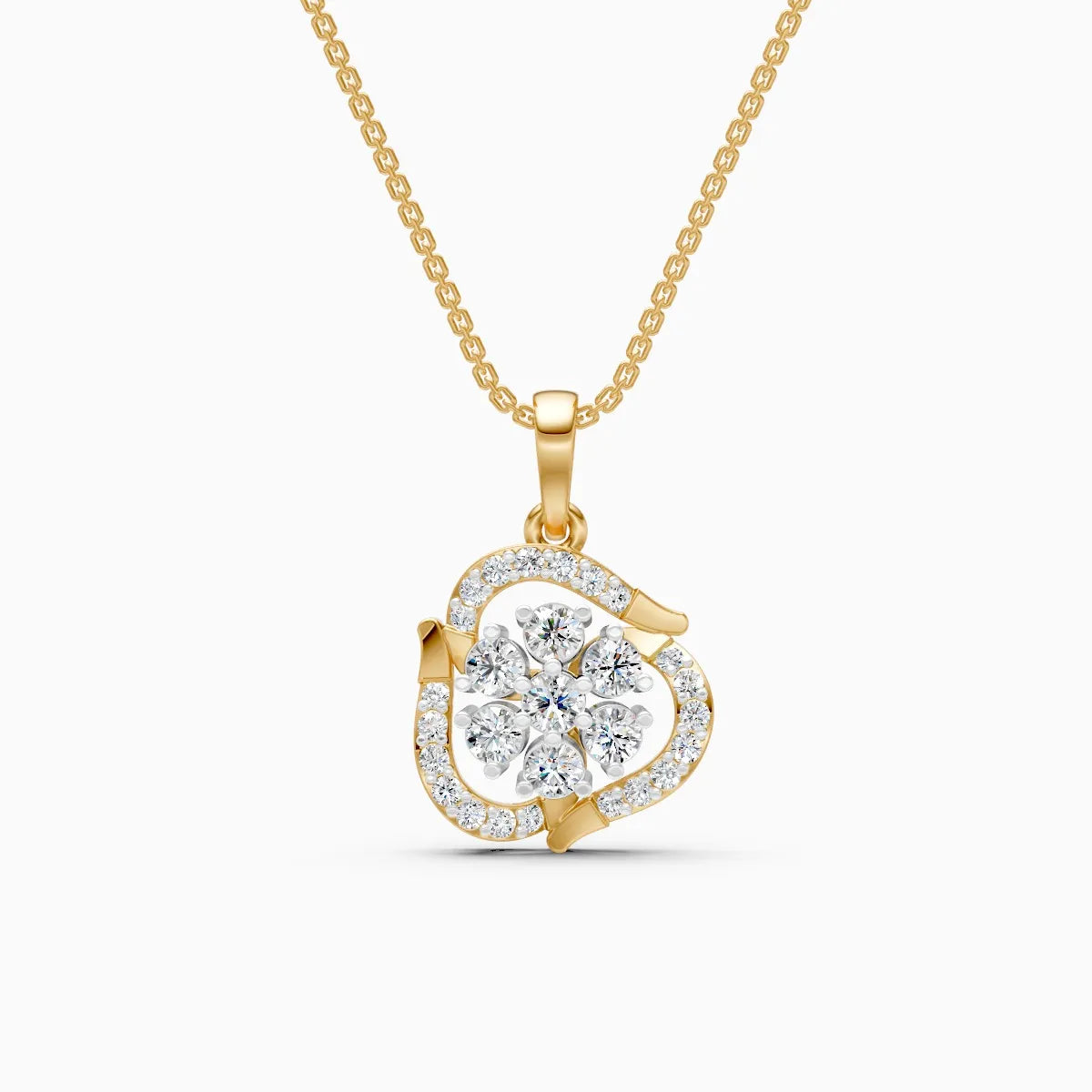 Dazzling Flower-Inspired Diamond Pendant