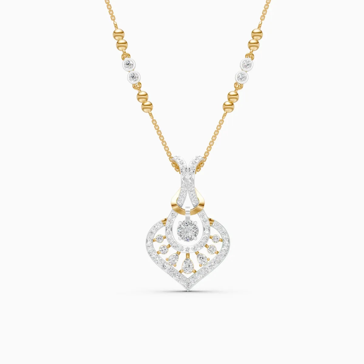 Graceful Teardrop Glow Glimmer Loop Pendant Set