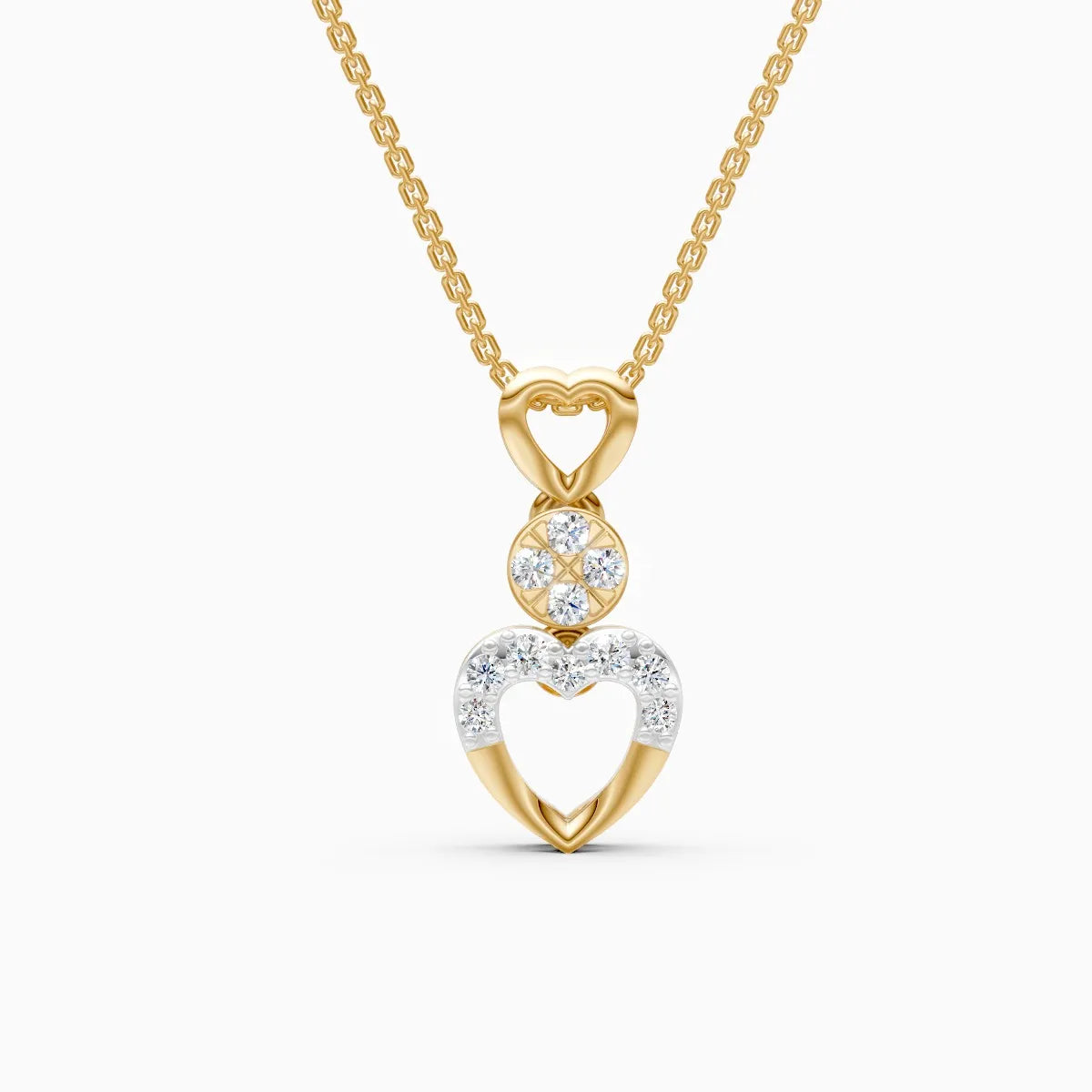 Romance heart diamond necklace