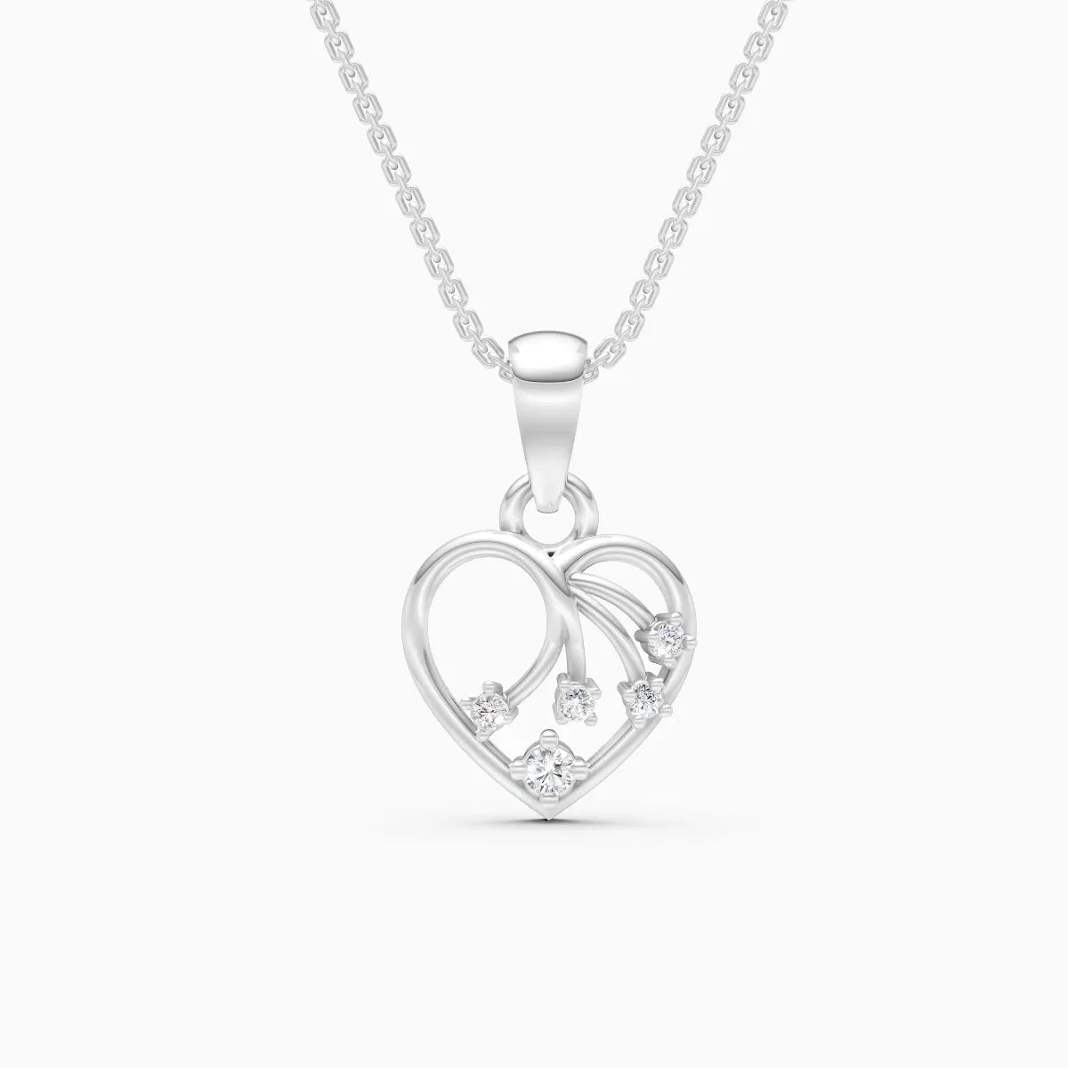 Angelic Swirl Heart Diamond pendant