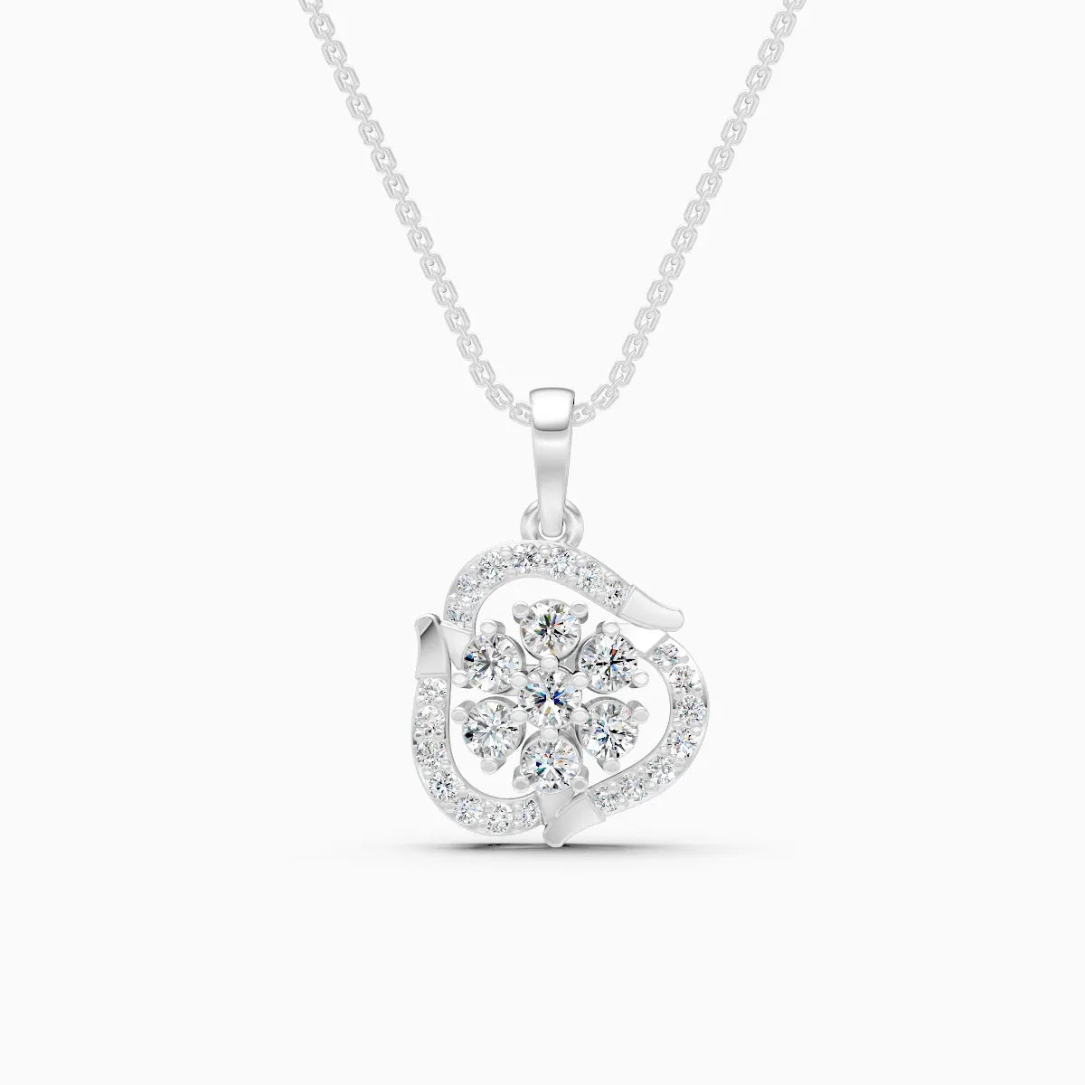 Dazzling Flower-Inspired Diamond Pendant